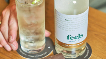 Feels Botanical Bask Bottle and Feels Bask Cocktail