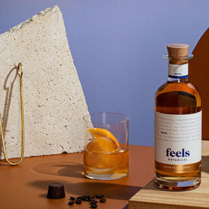Negroni cocktail made with Feels Botanical Revel Eau De Vie Grape Spirit