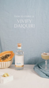 Daiquiri cocktail made with Vivify Eau De Vie Spirit by Feels Botanical, highlighting tropical coconut & vibrant flavour notes